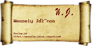 Wessely János névjegykártya