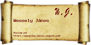 Wessely János névjegykártya